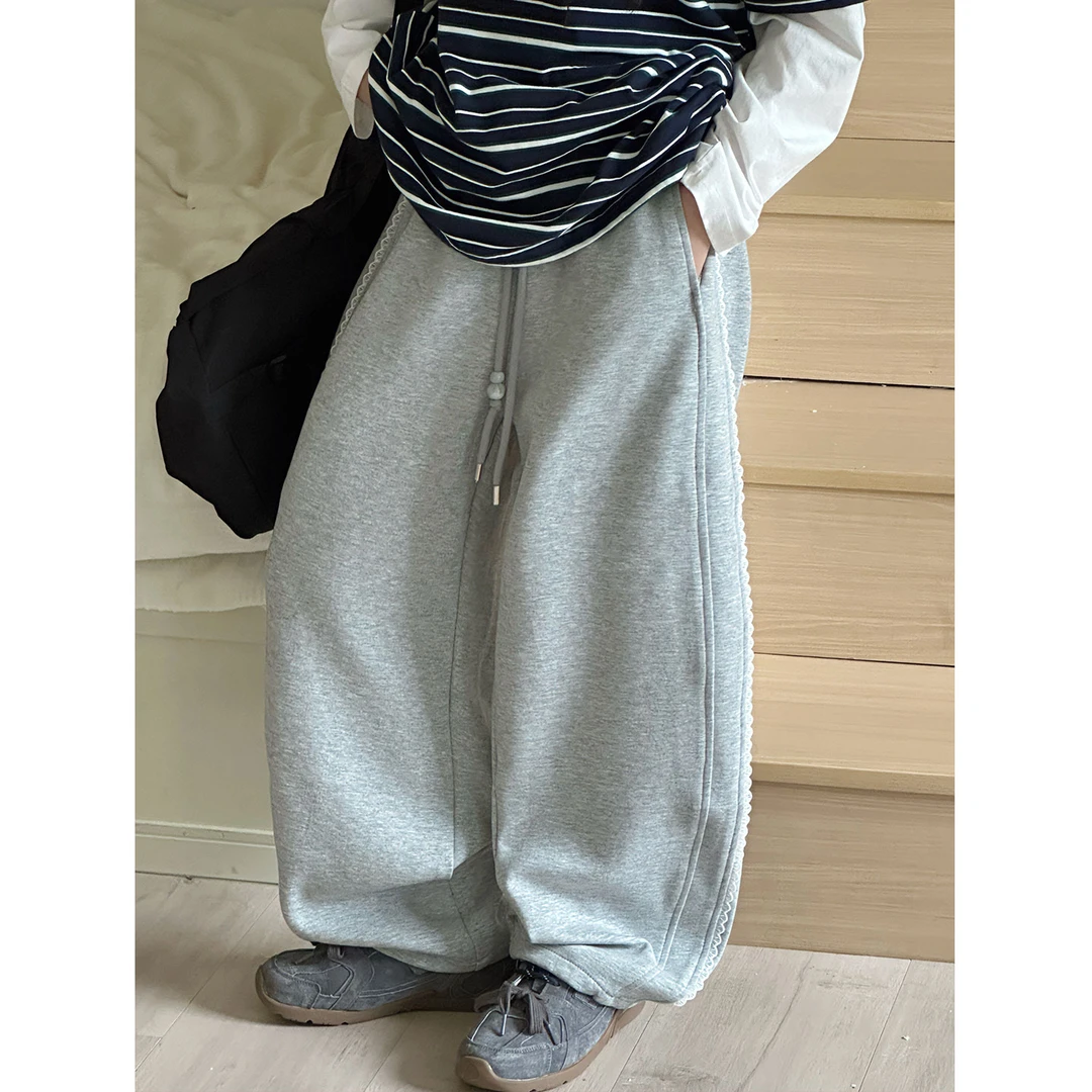 K29884孙小美花边女童弯刀裤秋装儿童裤子2025新款春秋大童休闲裤
