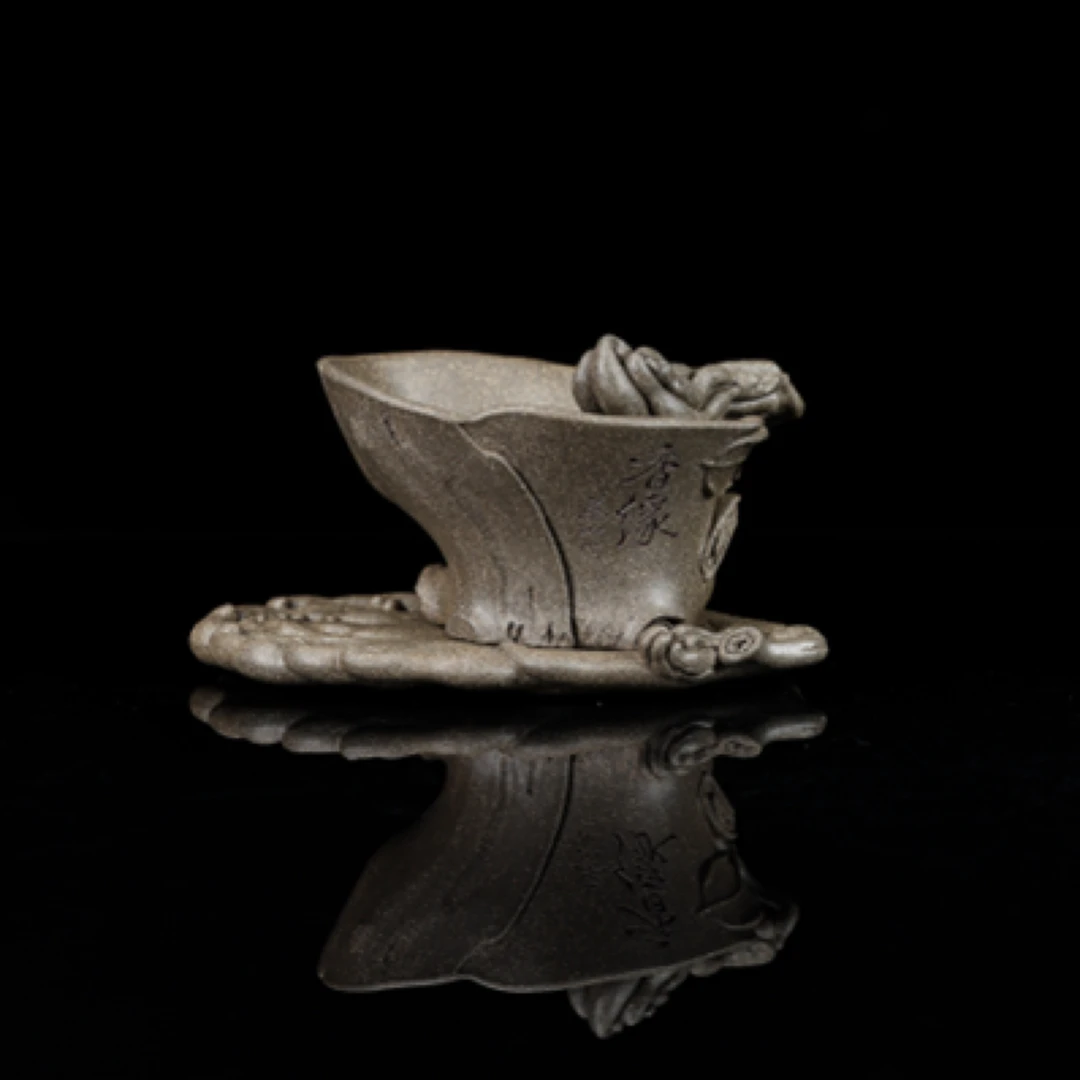 惠藏紫砂张威全手工香缘佛手杯原矿青段190cc