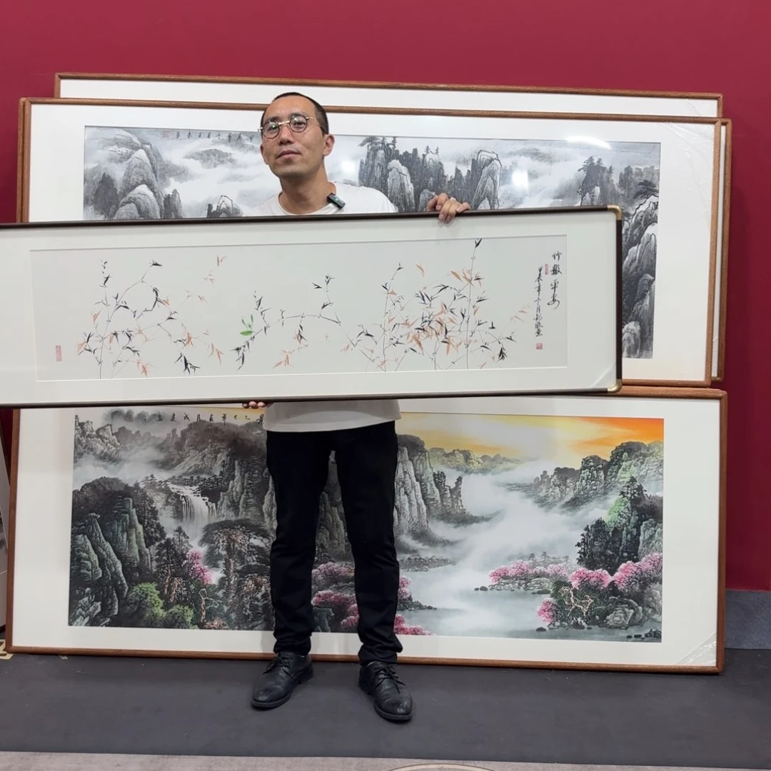 国画带框绘画160/45尺寸