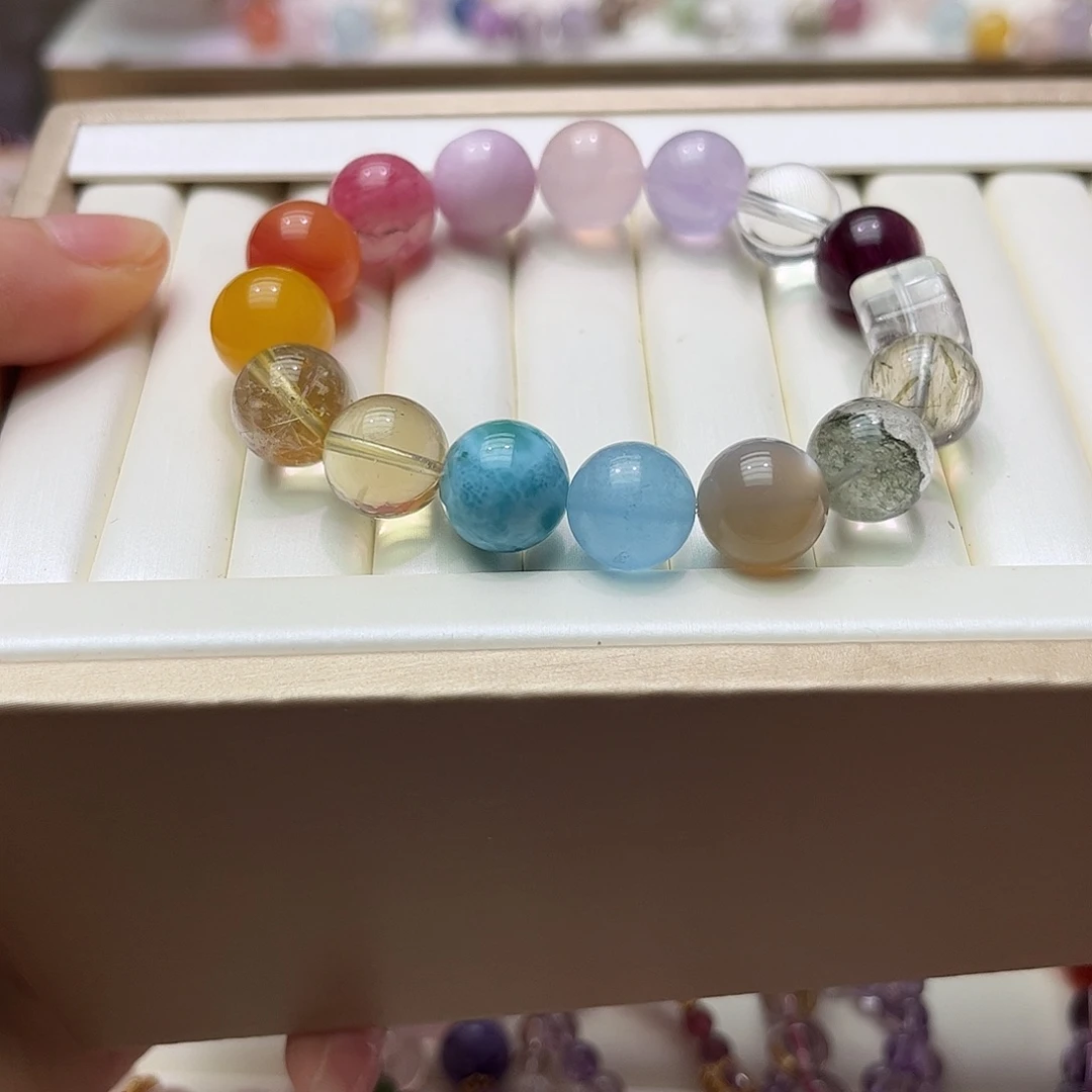 水晶手链合金水晶多宝