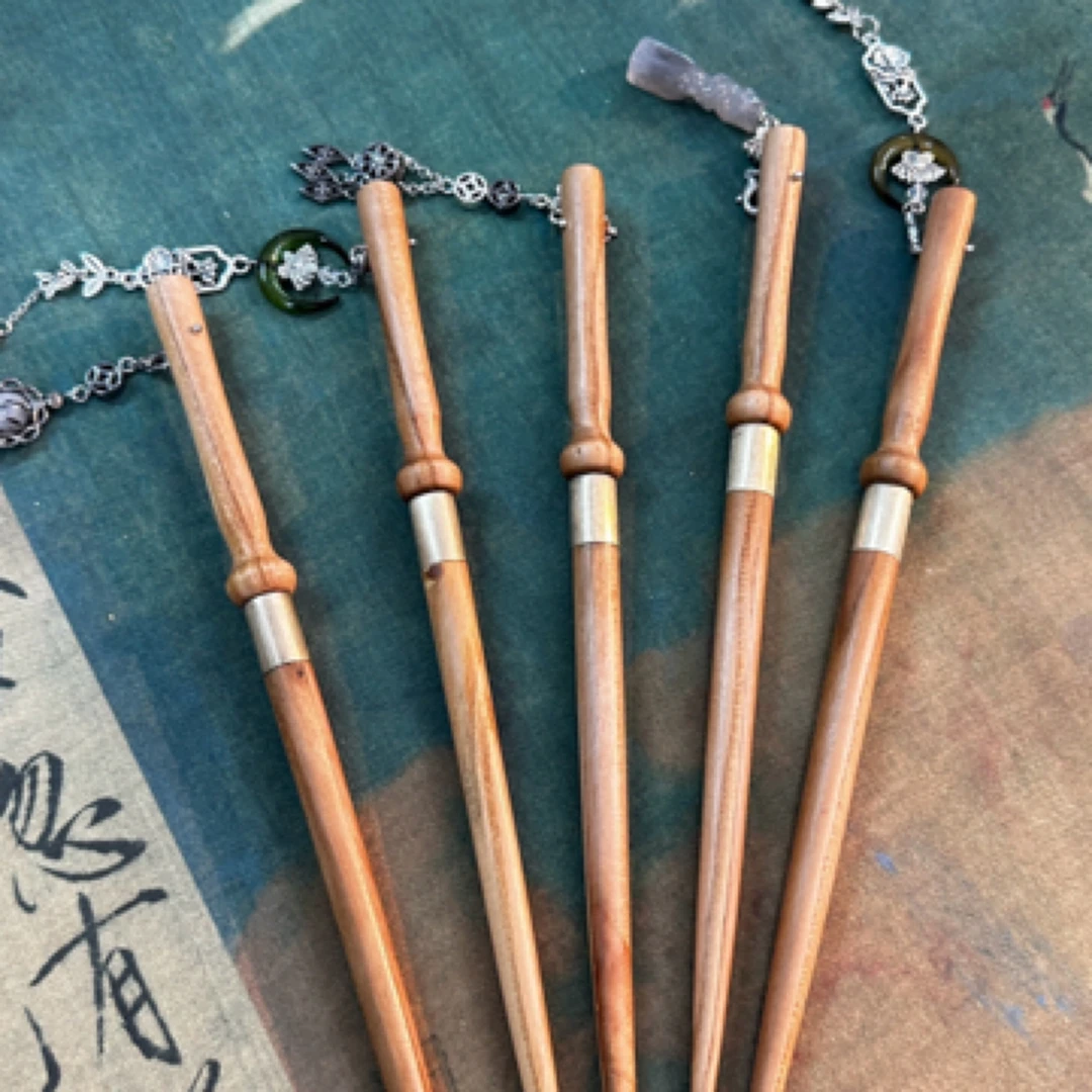 黑檀木桃木版藏剑簪黑化系新款