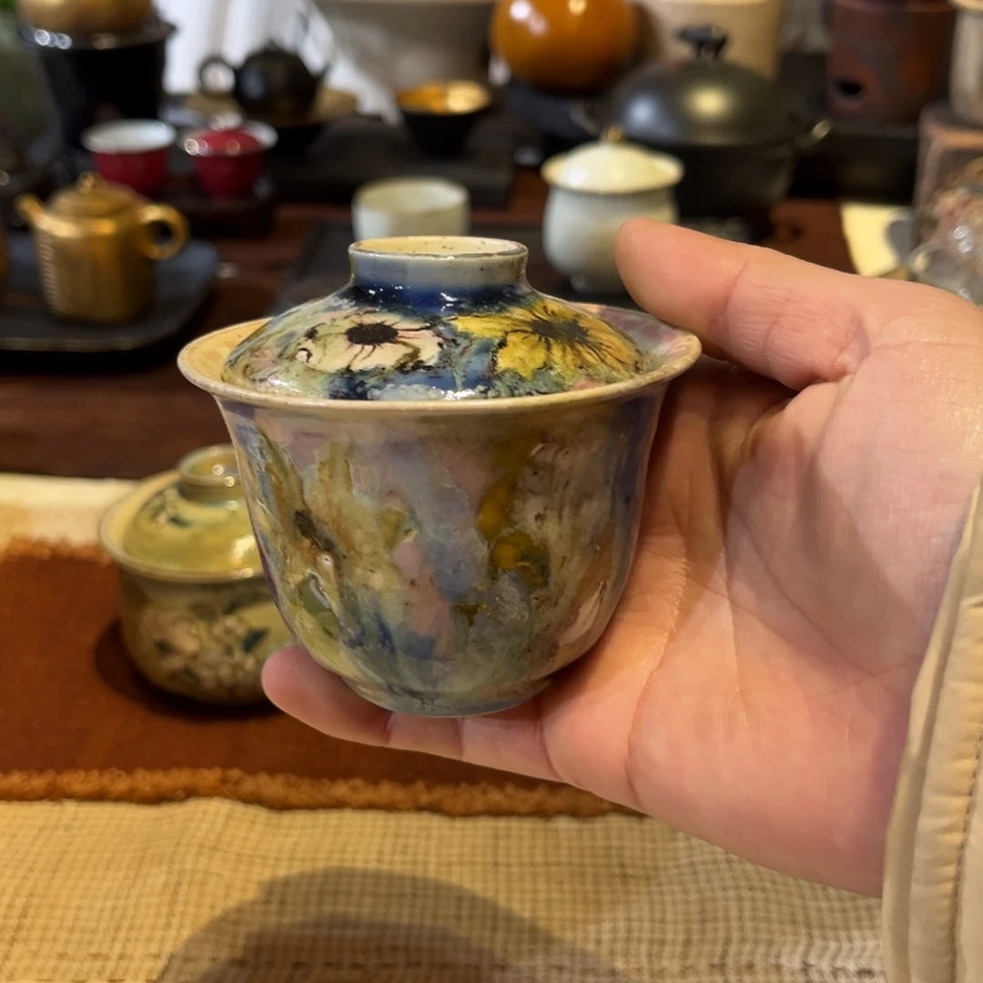 手工 柴烧 罗老师盖碗