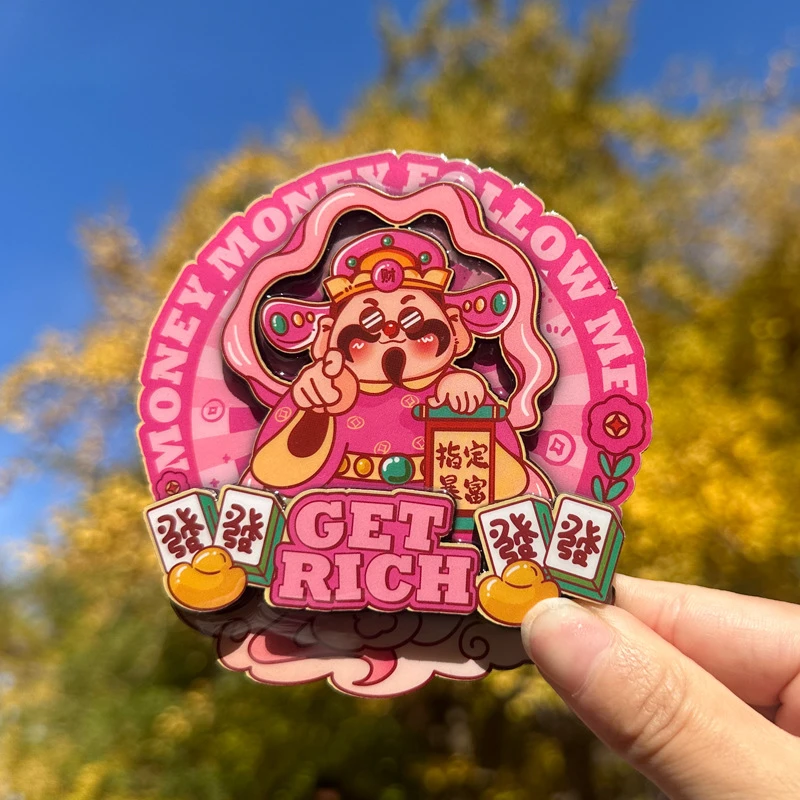 【财神门神春联】财神春联门神冰箱贴木质金属喜庆入户门装饰贴