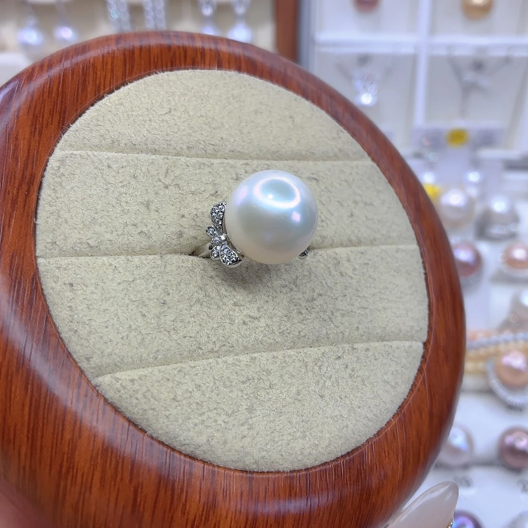 ****ᯓ银S925镶嵌淡水珍珠戒指F