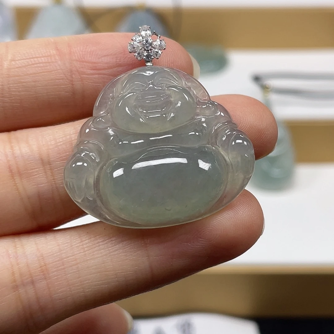 翡翠未镶嵌颈饰天然翡翠佛公吊坠一件39号