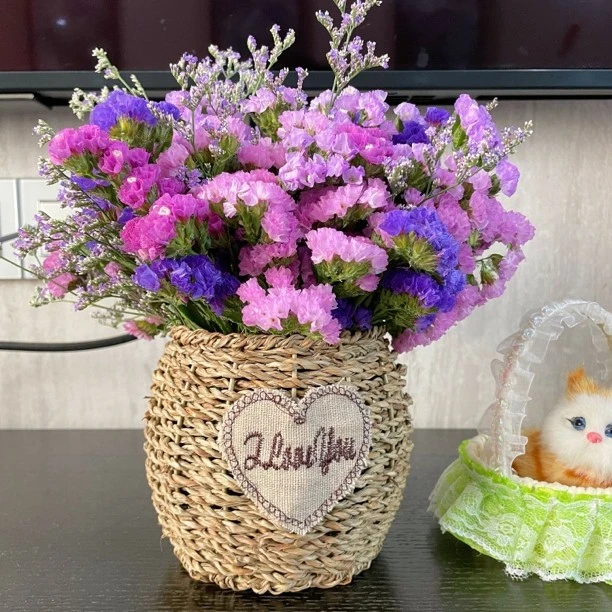 【送花篮】云南干花花束勿忘我干花真花鲜花卉客厅装饰品摆件插花