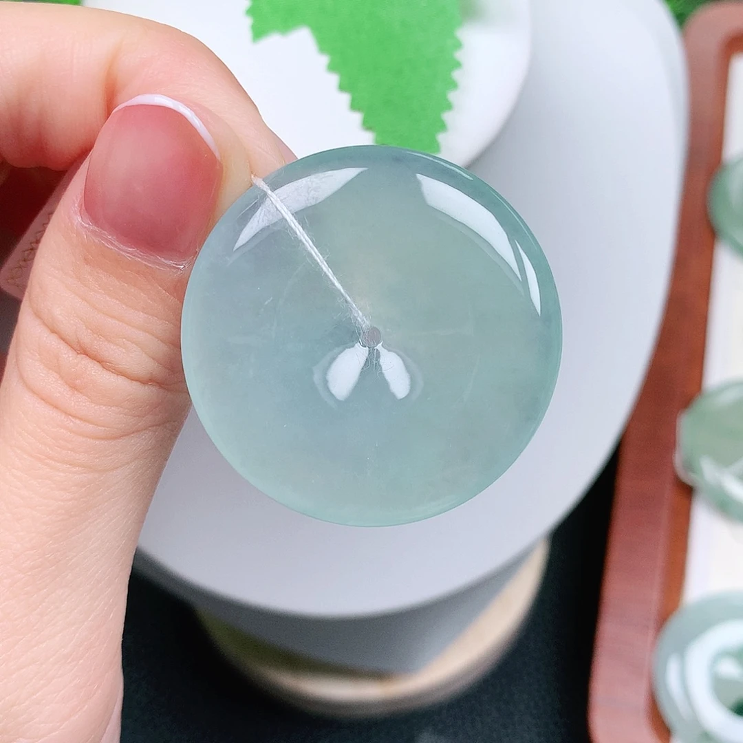 翡翠未镶嵌颈饰平安35.6-5.4