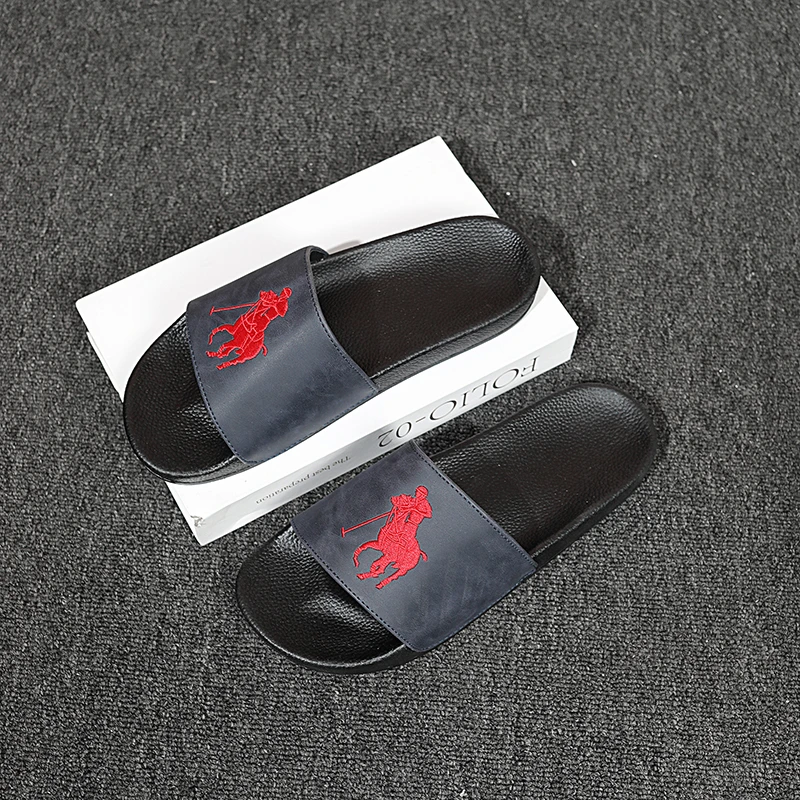 2025新款男士拖鞋夏季爆款透气一字拖室外穿高端潮流刺绣情侣凉鞋