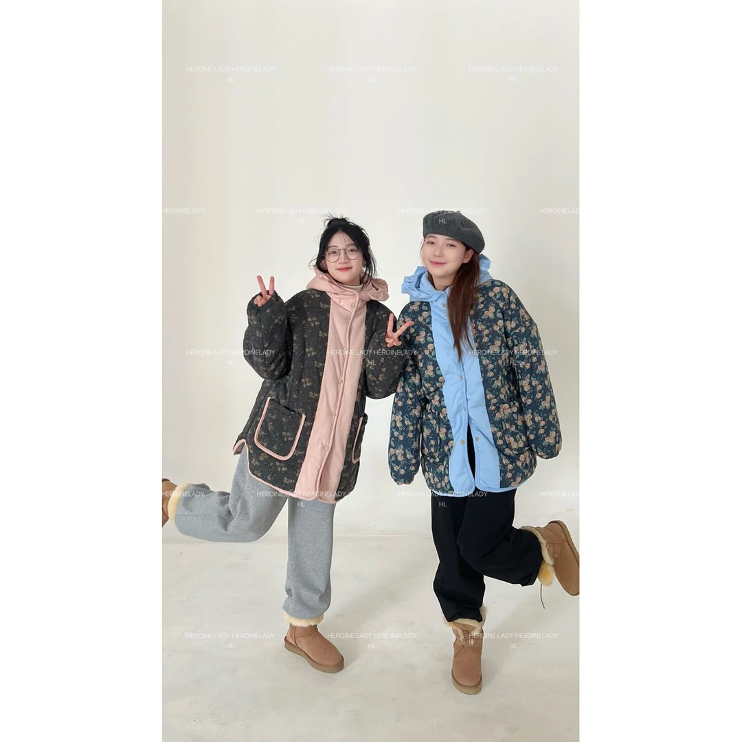 【椿岁纪】HL秋冬连帽慵懒韩系加厚可外穿宽松百搭家居睡衣棉服