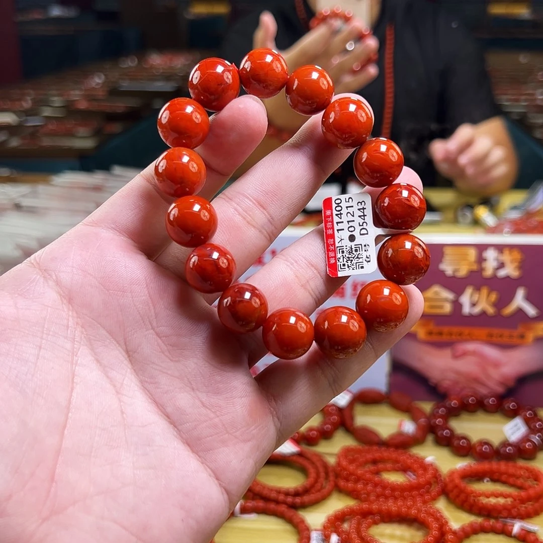 南红玛瑙未镶嵌手链15mm