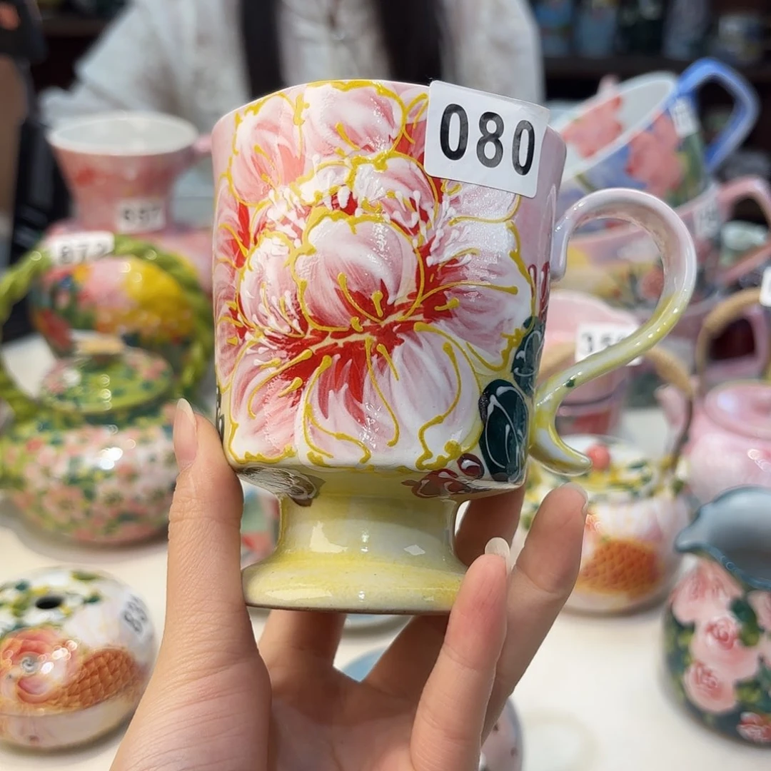 瓷片景德镇手绘高温釉下彩陶瓷茶具