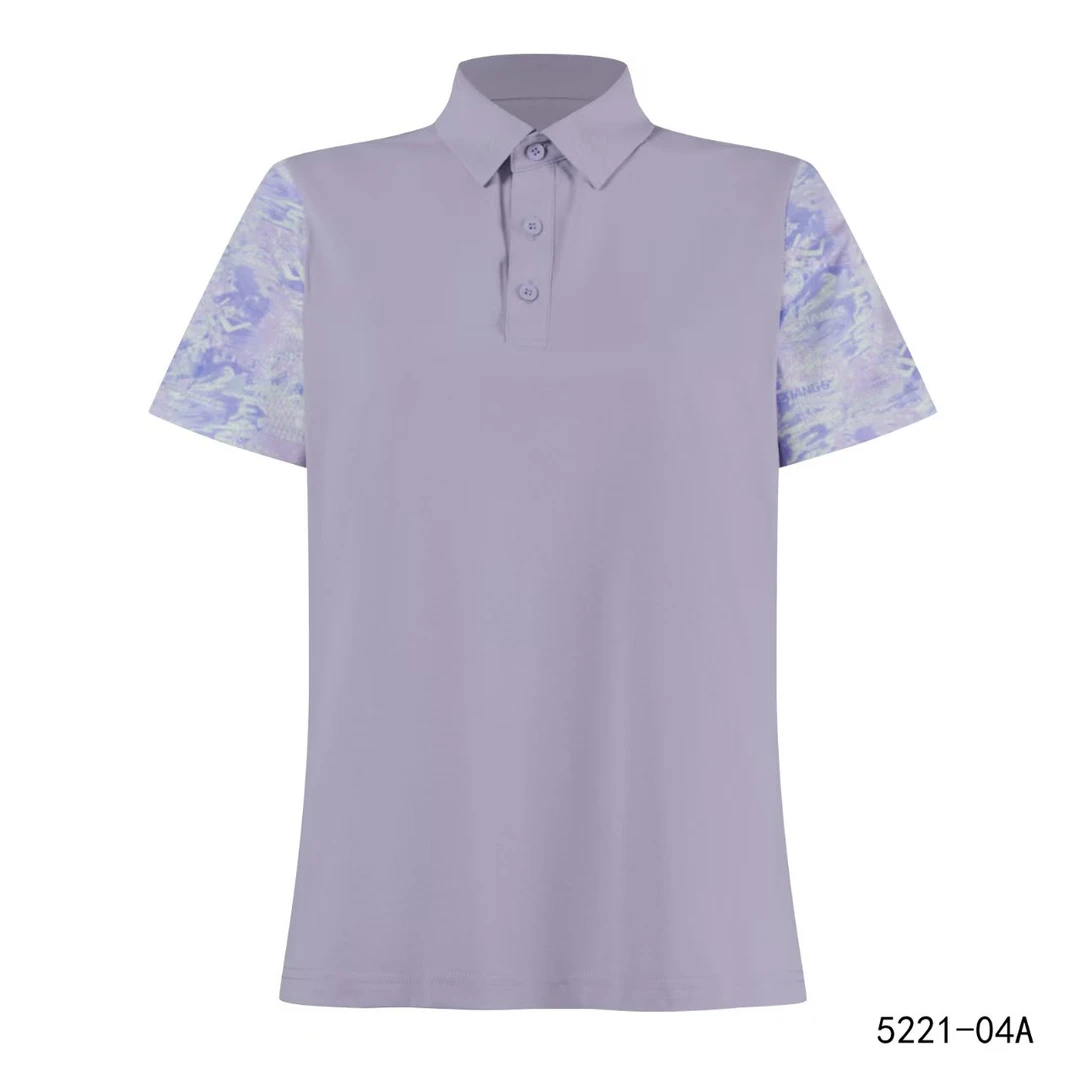 向尚运动女式防紫外线POLO衫，紫色7089,白色7090