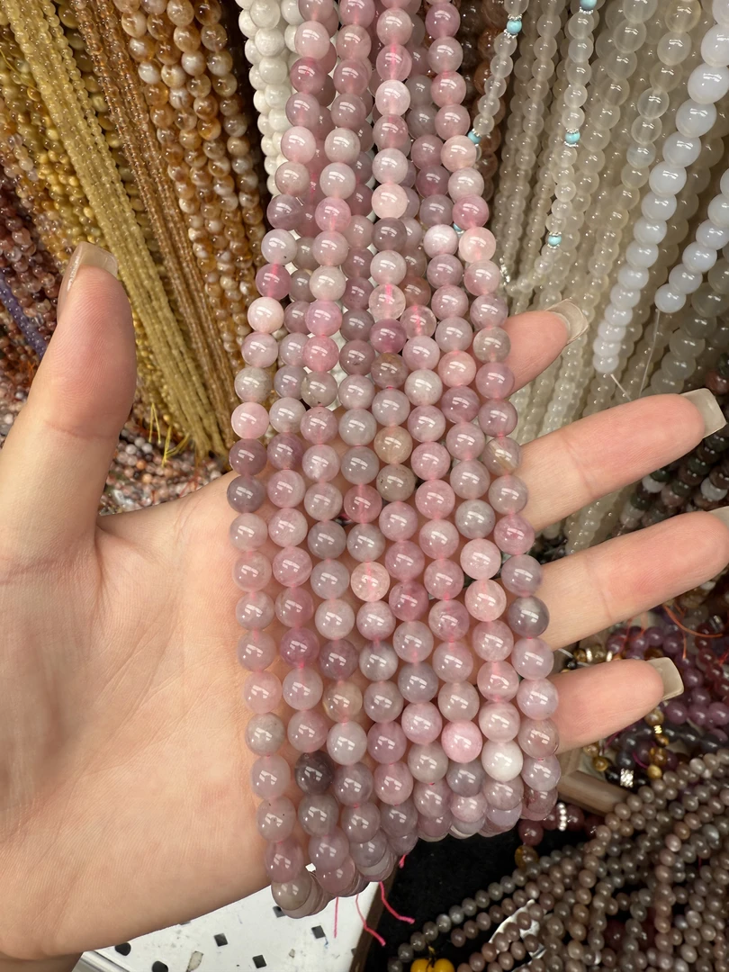 7+mm紫马粉  珠宝半成品散珠diy