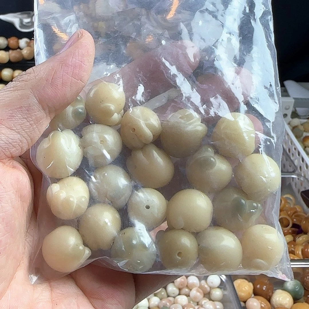 菩提根/象牙果手串静****❄瑕疵猫抓20颗有裂无售后