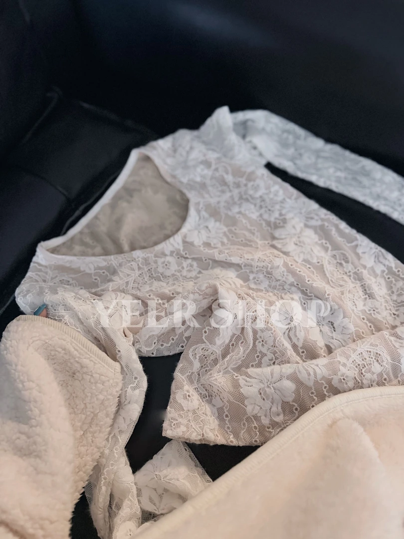 YEER·SHOP【肆意蕾丝风～】爷儿冬季百搭新款白色纯欲时髦蕾丝打底