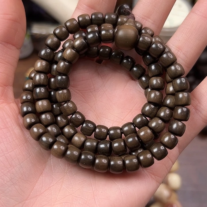 河***畔檀香木手串/手链6×7×108阴沉沉水