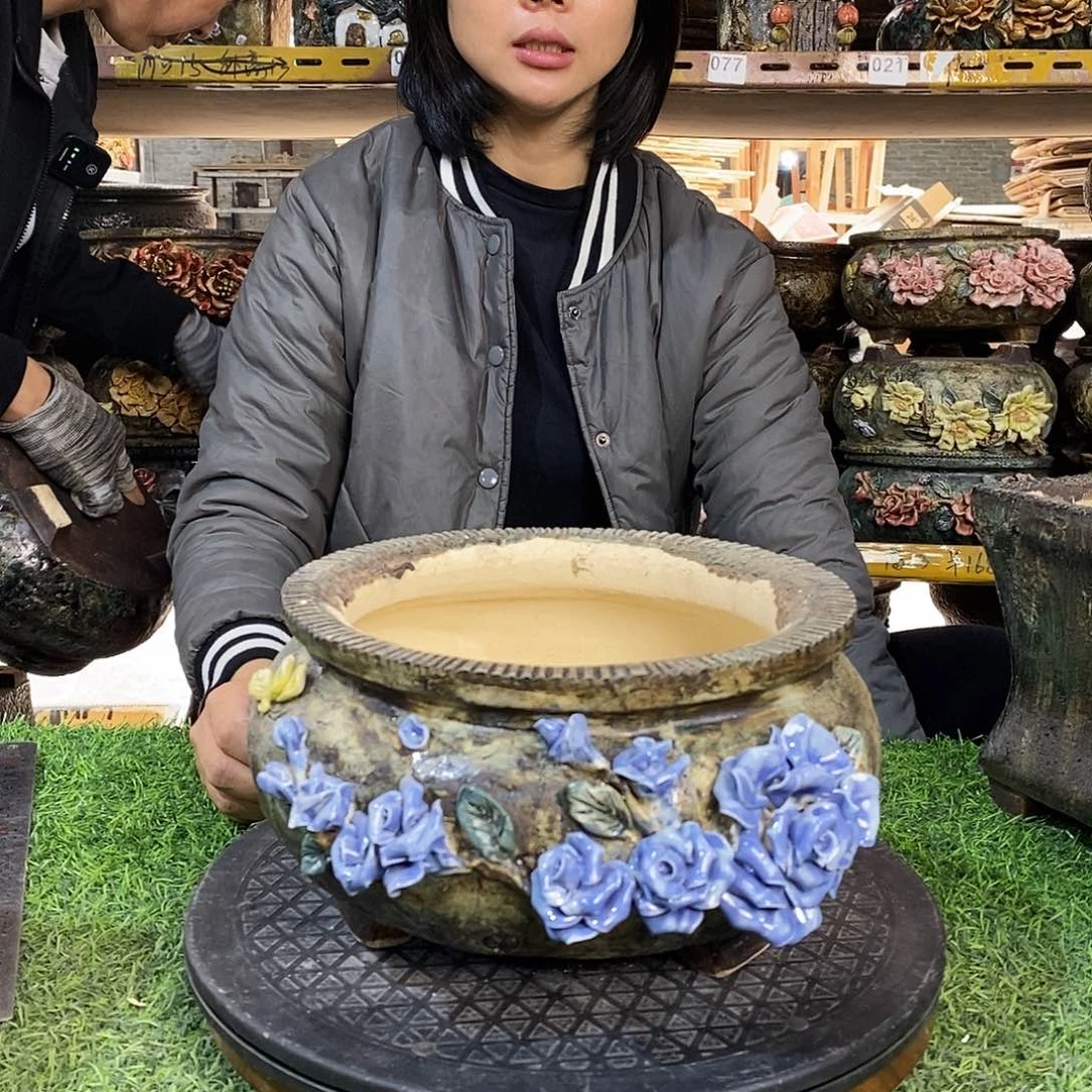 红陶青藤花器多肉花盆