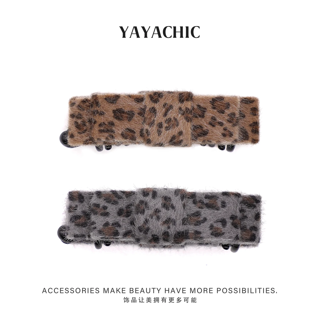 优雅复古韩式豹纹发夹11cm香蕉夹YA9712