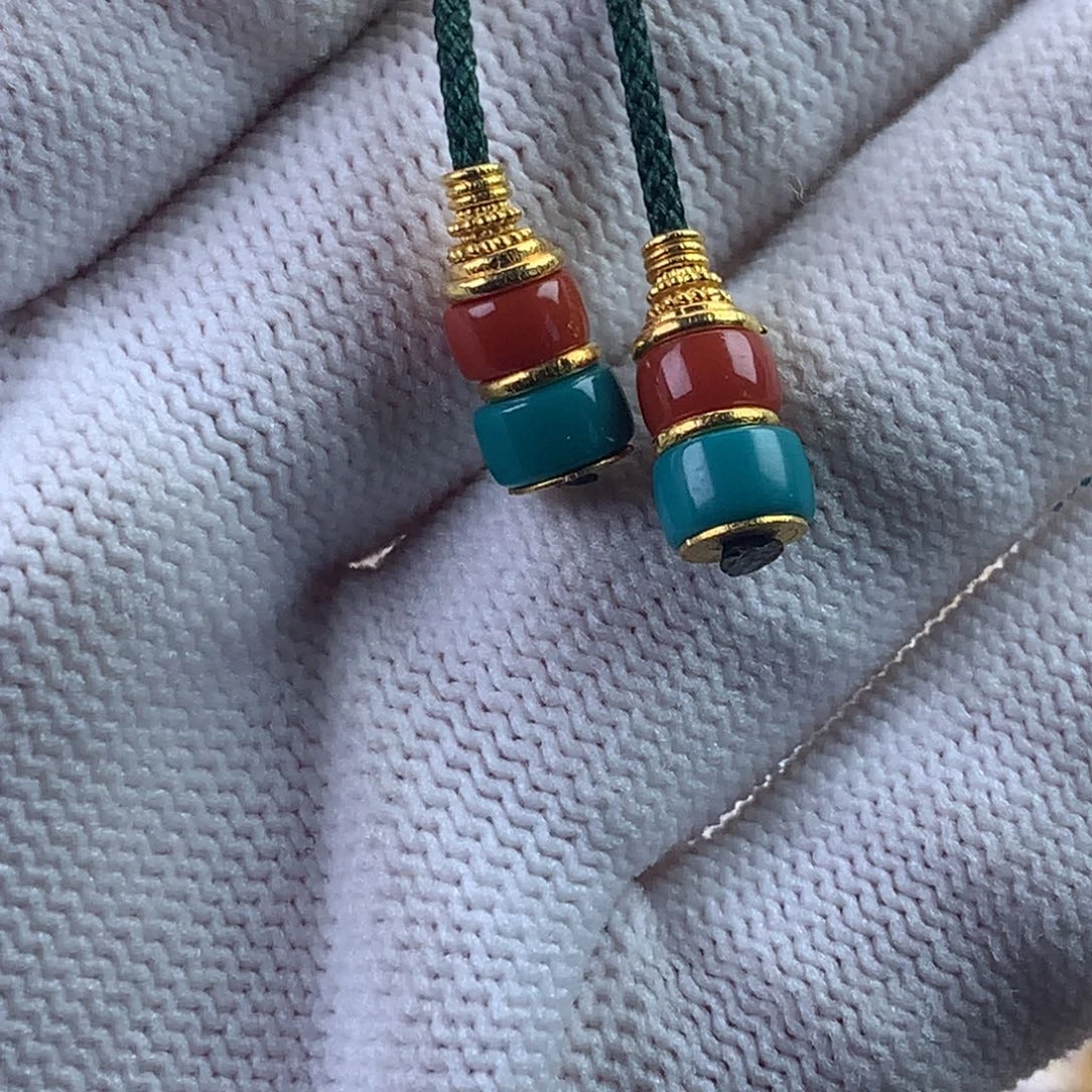 绿松石18K金镶嵌配饰蕊5.9