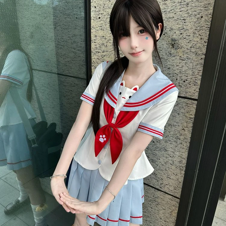 【甜盐喵喵】甜嗑jk制服裙水手服正版原创收腰显瘦日系学院风套装