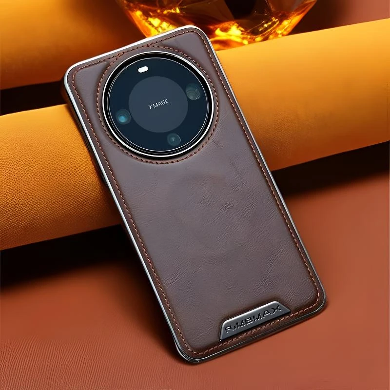 皮质磁吸适用华为mate70pro+手机壳mate60防摔高级感新款男士简约