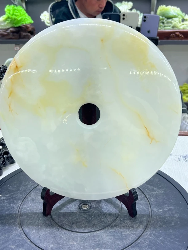 天然玉石摆件平安扣直径30颜色随机