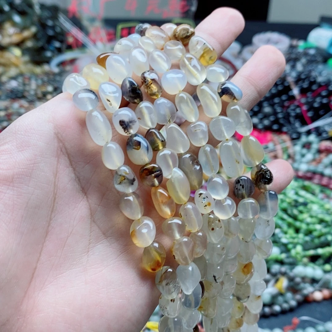 未镶嵌玛瑙/玉髓珠宝半成品一条天然海洋玛瑙不定型A32
