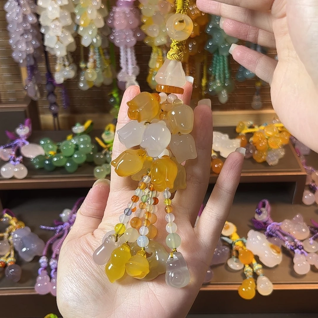 ⁵****玛瑙/玉髓未镶嵌车挂福利款车钥匙挂件