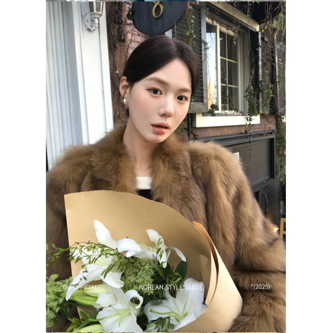DH 大花【芬兰狐狸 fur】芬兰进口整皮狐狸毛琥珀顺滑奢级皮草外套
