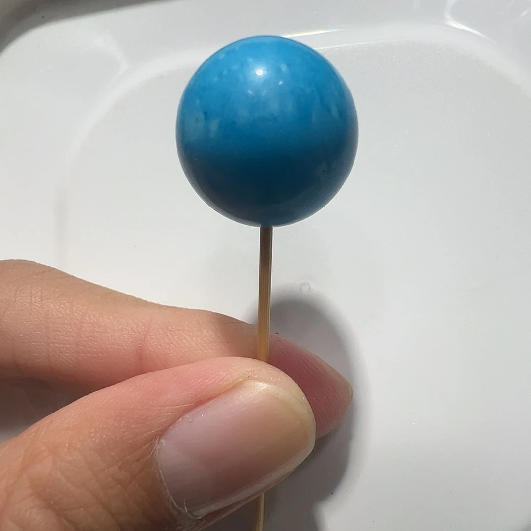 琉璃/树脂/塑料类飘花蓝色圆珠卡19+