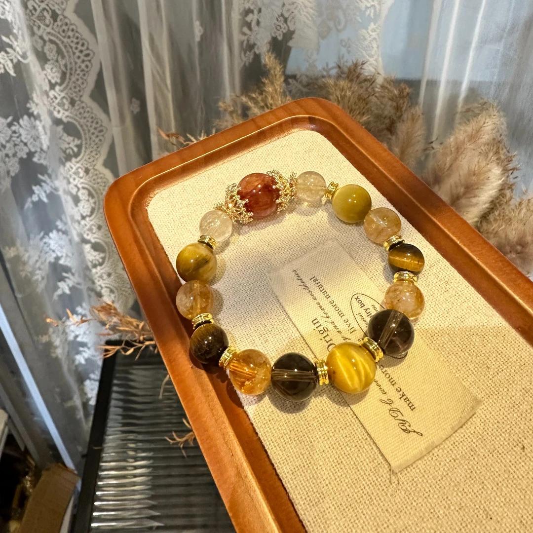 【喜饰原创 霸王花】金霸多宝手串 423 颜色微差多样性发一