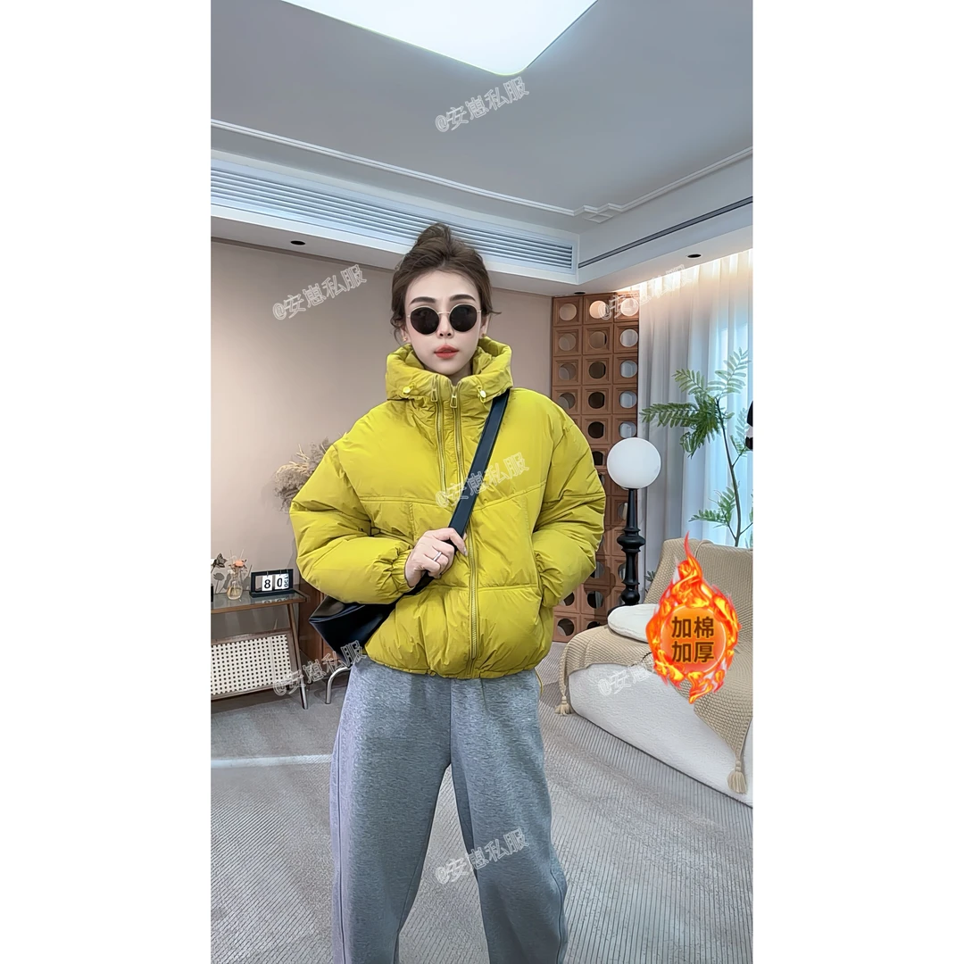 ANN 【小时代】加棉加厚2024女冬装新款连帽短款棉服外套女上衣