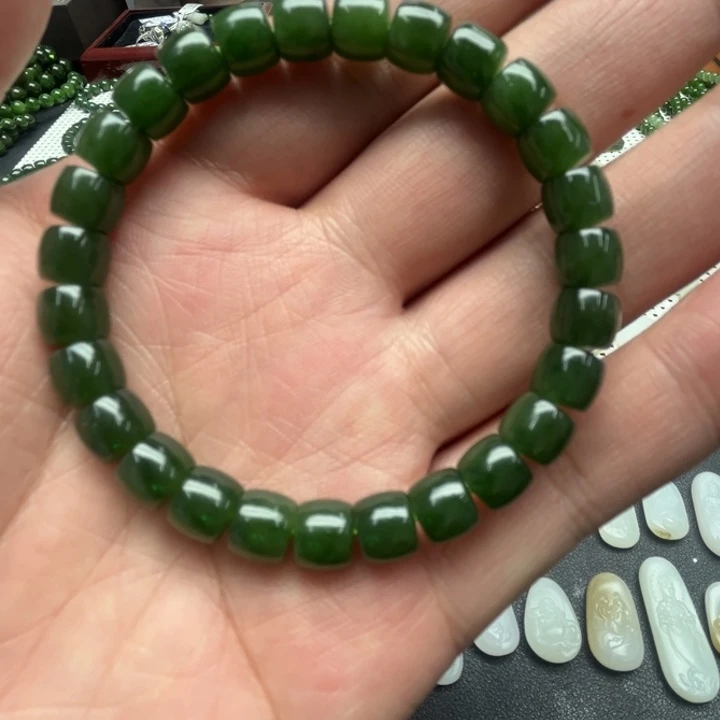 和田玉（碧玉）手串未镶嵌阿***8