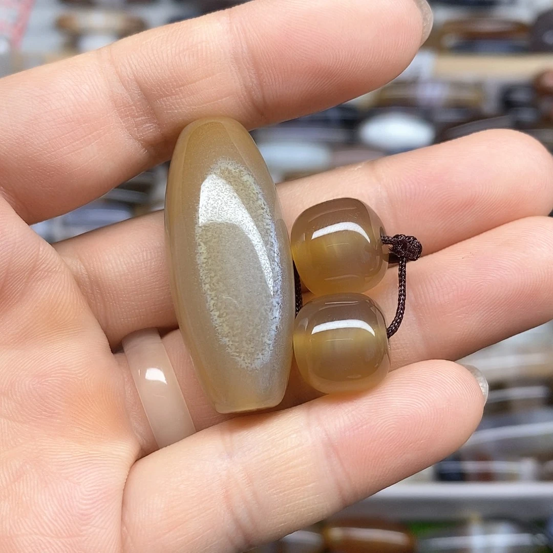 玛瑙/玉髓吊坠(不含链)未镶嵌墨*I