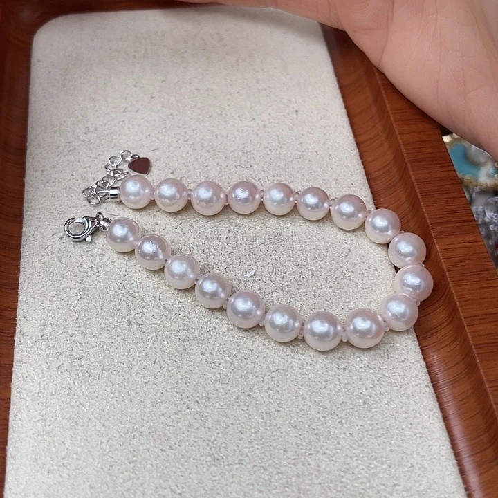 银S925镶嵌海水珍珠手绳