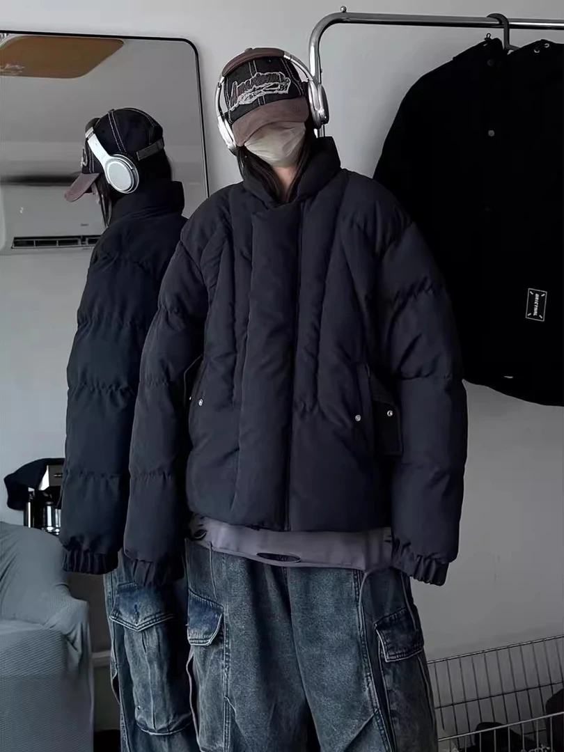 2025帅气棉衣外套男冬季新款保暖棉服青少年潮流宽松面包服棉袄