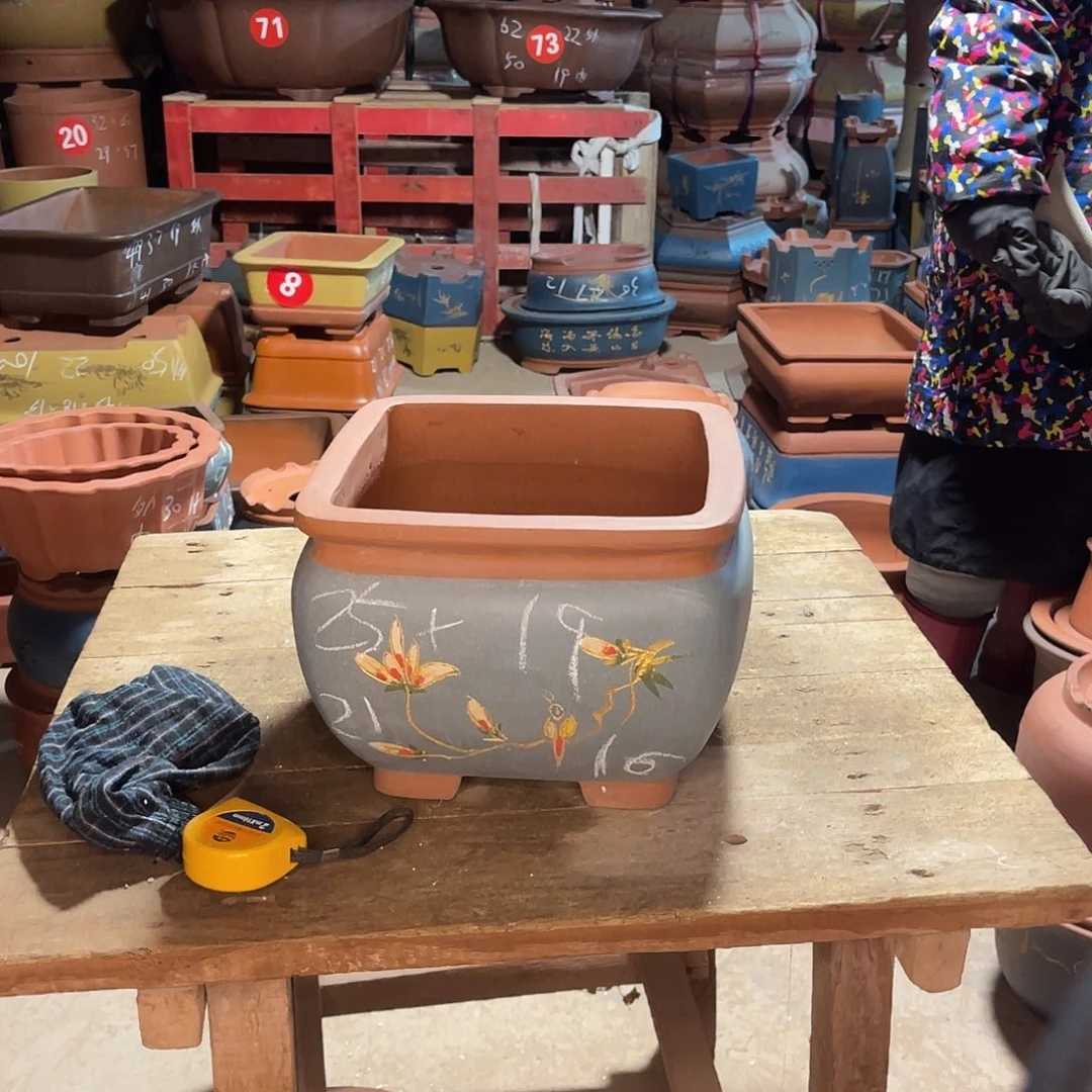 紫砂花盆四盆方盆一个