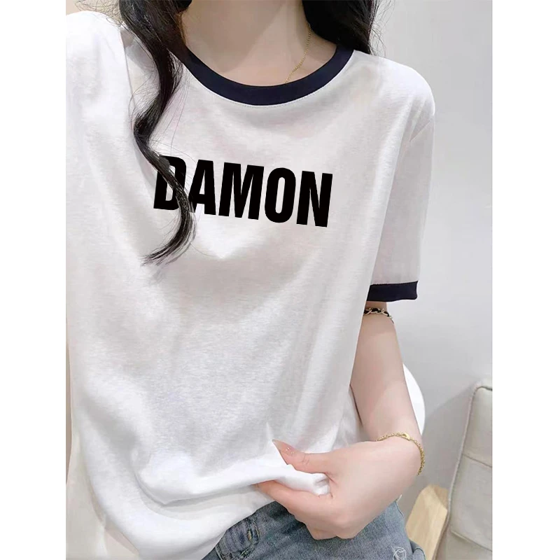 2025夏季雪花棉短袖t恤女士新款时尚通勤上衣宽松显瘦胖mm体恤衫