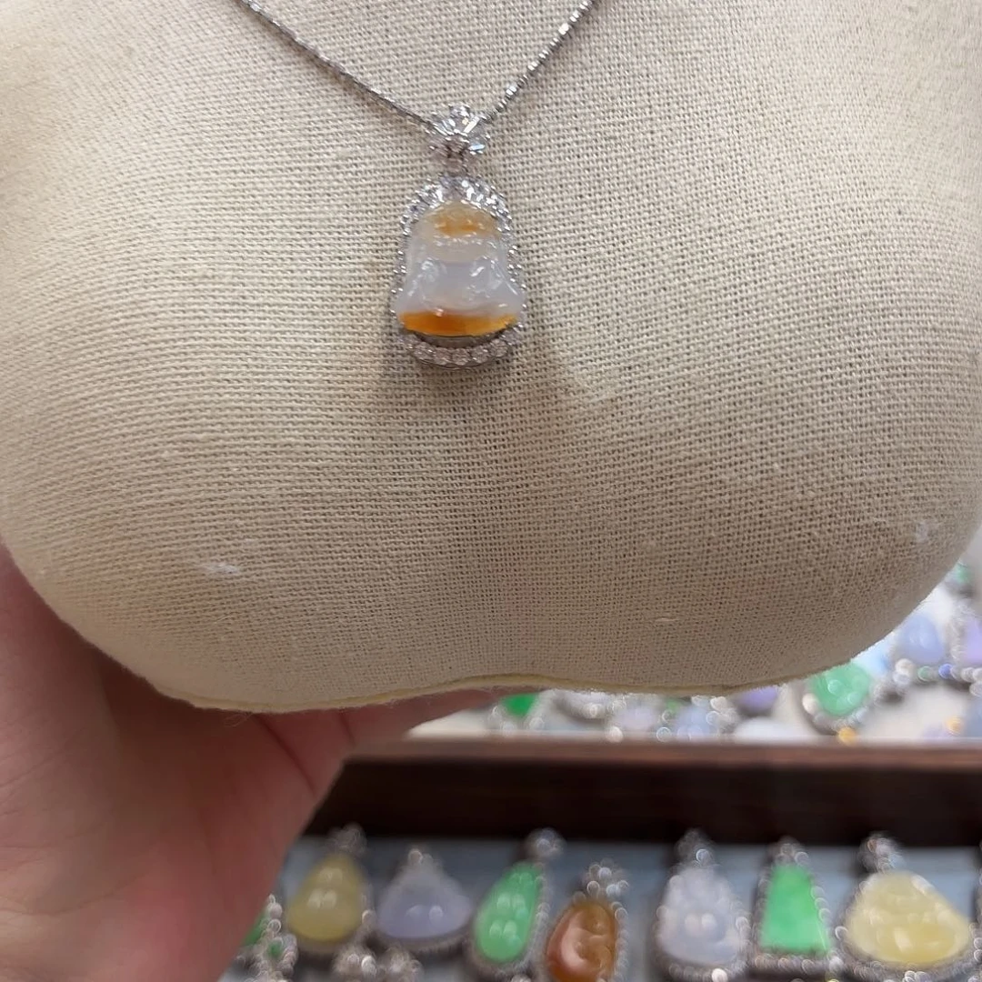 翡翠银S925镶嵌吊坠(不含链)