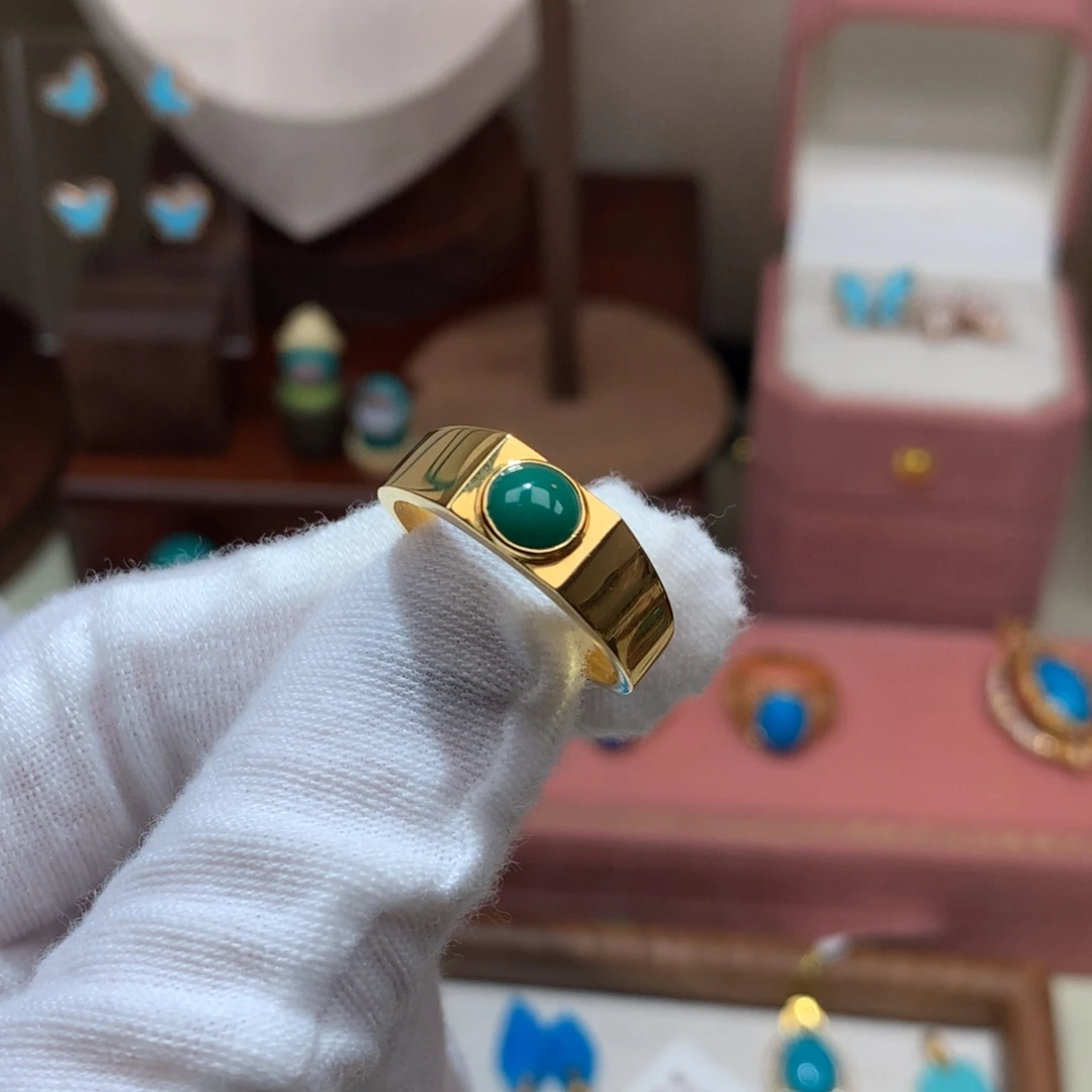 绿松石18K金镶嵌珠宝奇石