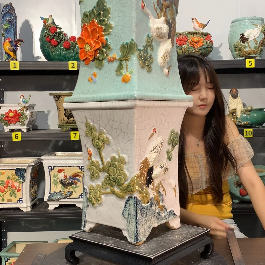 薇***园高温烧制石湾盆花盆瑕疵