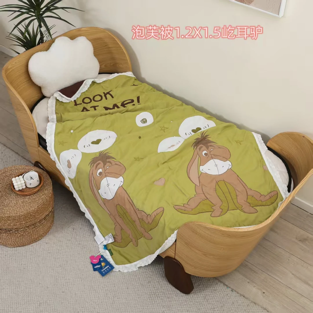 【大耳驴】120/150全棉纱布幼儿园可机洗泡芙被四季被