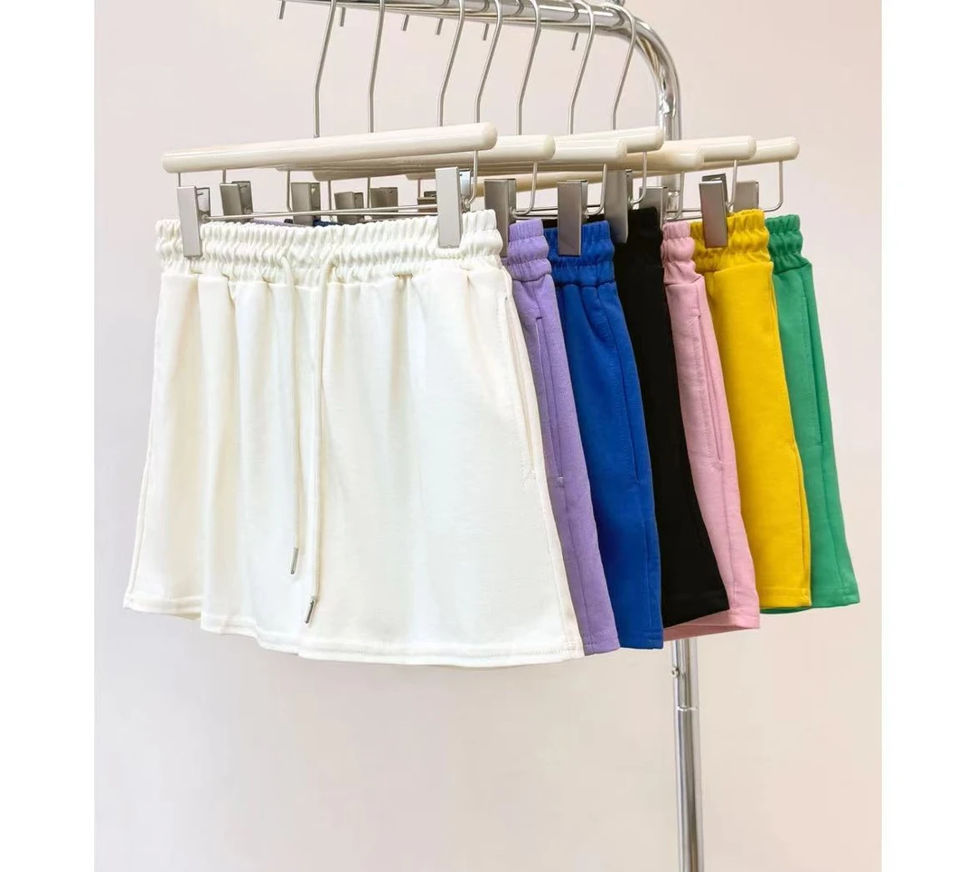 （曼儿卫裤-鱼鱼）新款短裤撤柜圆领百搭半袖韩版上衣春秋休闲