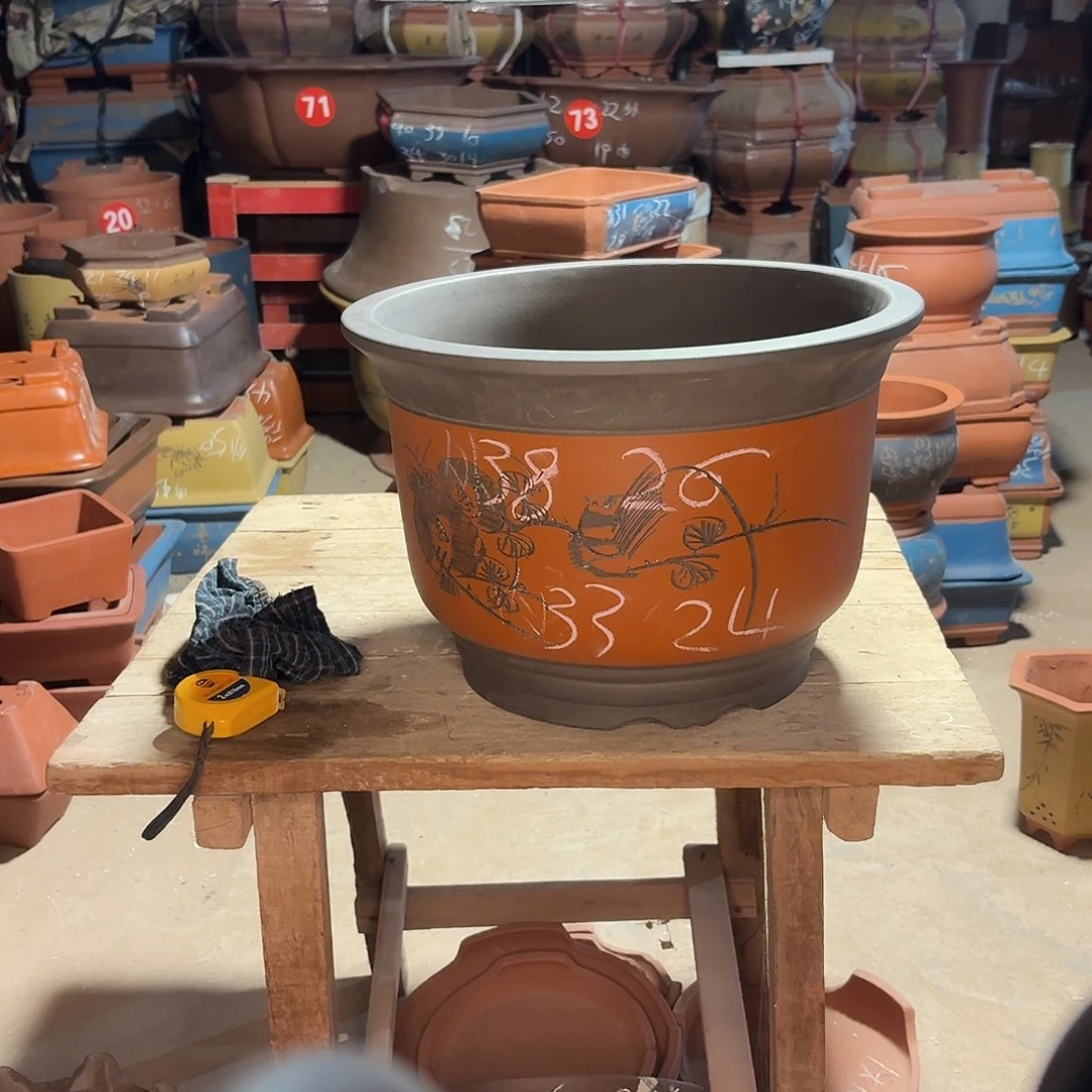 紫砂紫砂花盆大金钟一个