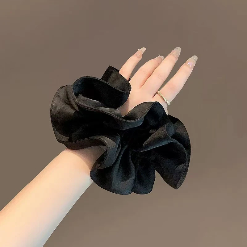 黑色大肠发圈简约百搭丸子头盘发发绳女2025新款高级感