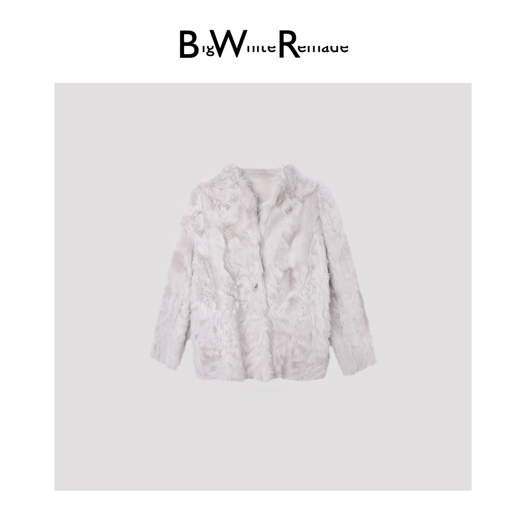 BIG WHITE REMADE“吻霜冬露”皮毛一体法式奢感休闲风外套FW1047