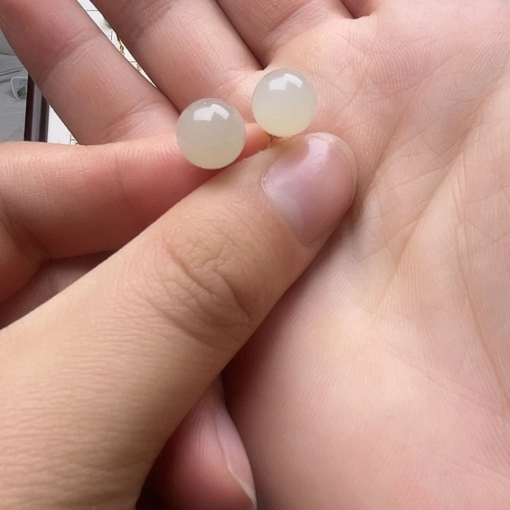 银S925镶嵌和田玉耳饰