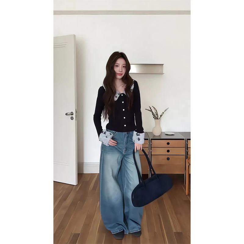 设计针织打底衫女秋冬小众2025秋季新款内搭上衣高级感显瘦牛仔裤