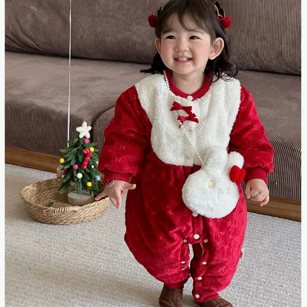 830蝴蝶结拜年服包包连体衣2464064