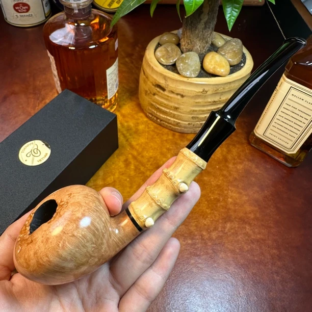 越南斗师阿全 竹节原木色斗口留皮